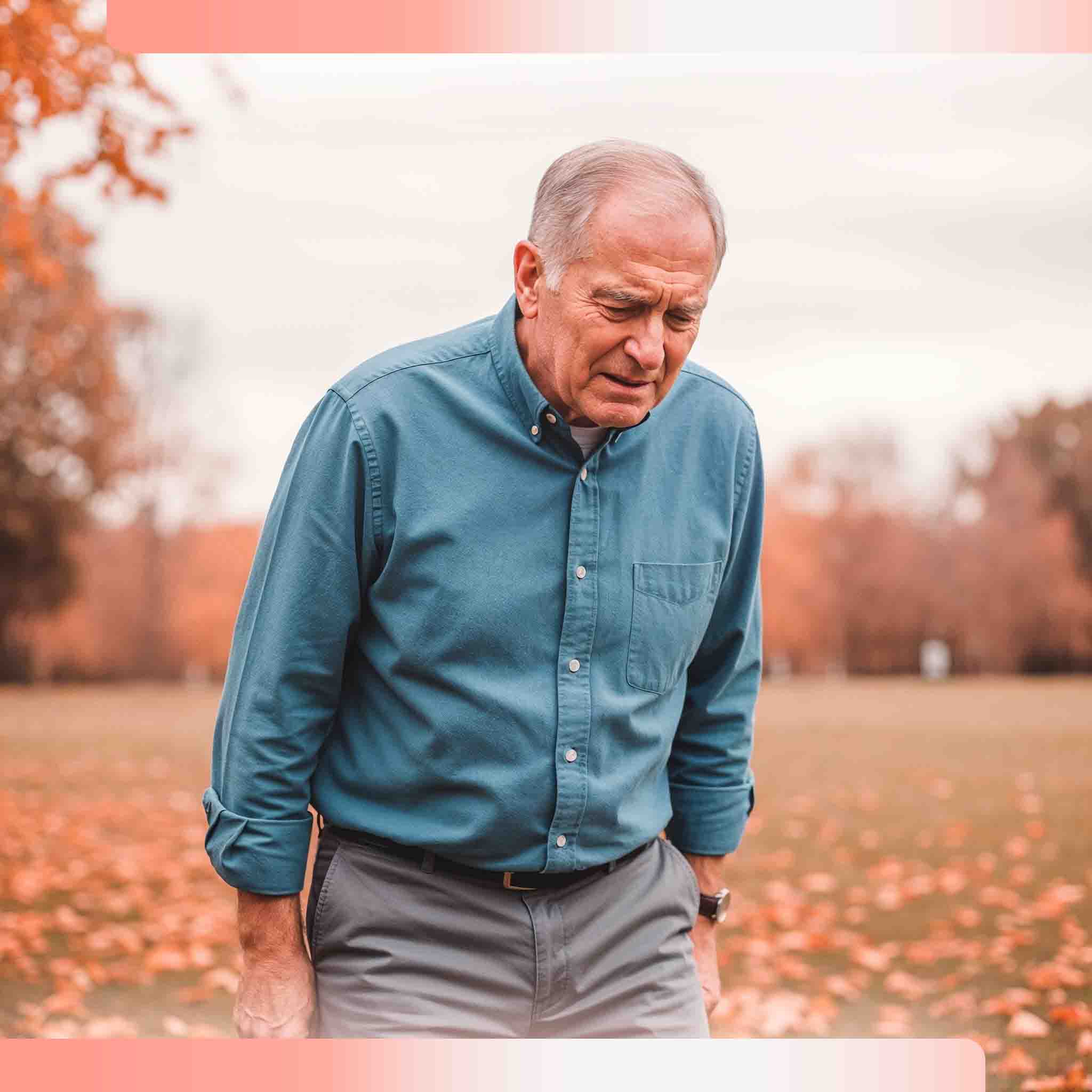 Ein älterer Herr mit Fibromyalgie