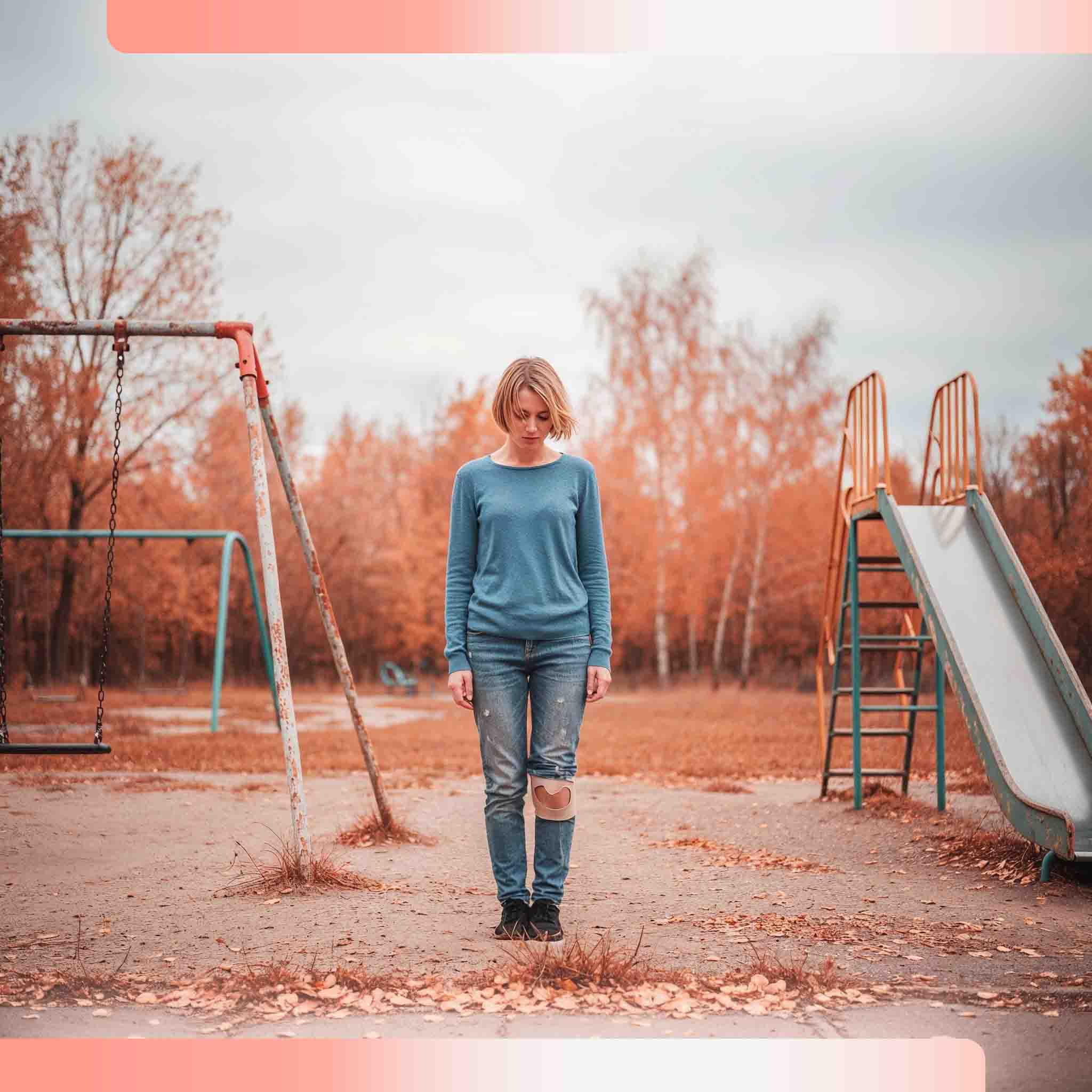 Ein Mädchen mit Poliomyelitis